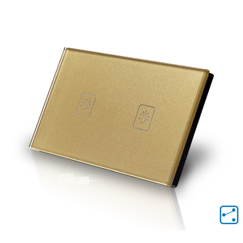 C&ocirc;ng tắc cảm ứng điều khiển từ xa s&oacute;ng 315Mhz, 2 n&uacute;t m&agrave;u v&agrave;ng